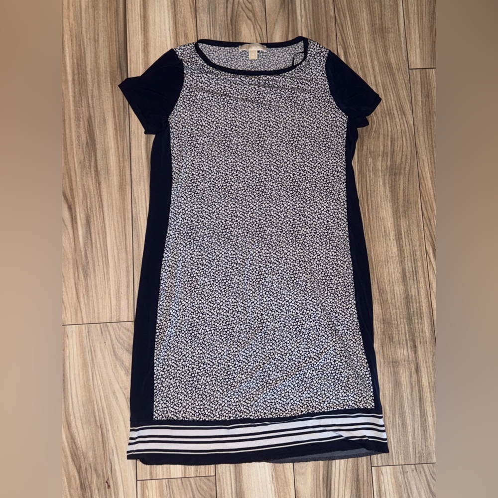 Michael Kors Black and White Patterned Top